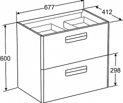 Roca Тумба с раковиной Gap 70 тиковое дерево, полотенцедержатель – фотография-3