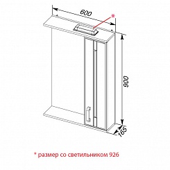 Aquanet Зеркальный шкаф "Рондо 60" белый антик – фотография-4