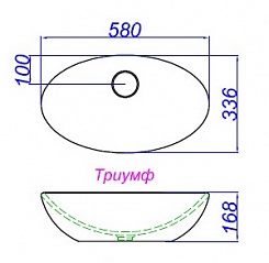 Aqwella Умывальник накладной Триумф 580 – фотография-2