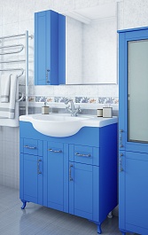 Sanflor Мебель для ванной Глория 85 L голубая матовая – фотография-1