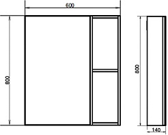 Comforty Мебель для ванной Осло 60 подвесная с зеркальным шкафом бетон светлый – фотография-13