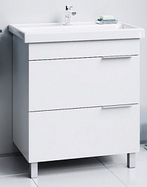 Aqwella Мебель для ванной Бриг 75 напольная, белая, зеркало-шкаф – фотография-5