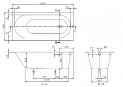 Villeroy & Boch Акриловая ванна Oberon UBQ160OBE2V-01 alpin – фотография-2