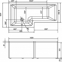 Marka One Акриловая ванна Linea 165x85 R – фотография-4