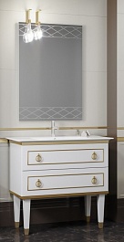  Мебель для ванной Порто 80 белый/золото – фотография-1