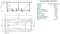 Aquatek Акриловая ванна Феникс 170x75 R с экраном – фотография-4