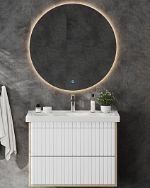Onika Мебель для ванной Дайлер 80 подвесная белая/дуб сонома – фотография-1
