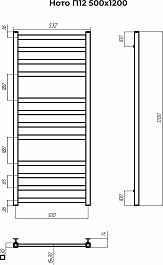 Terminus Полотенцесушитель водяной Ното П12 500x1200 хром – фотография-3