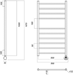 Domoterm Полотенцесушитель электрический Медея П10 500x1000 ER хром – фотография-5