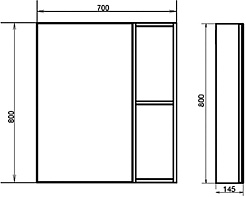 Comforty Зеркальный шкаф Осло 70 бетон серый – фотография-7