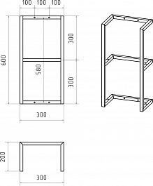 Brevita Каркас полки Kevo 30 черный – фотография-2