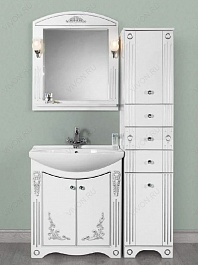 Водолей Мебель для ванной "Кармен 85" 2 двери, белая/серебро – фотография-2