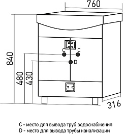 Mixline Мебель для ванной Квадро 1 75 L белая – фотография-11