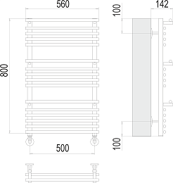 Terminus Полотенцесушитель водяной Вента люкс П16 500x800 с полкой хром – фотография-3