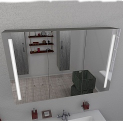 Какса-а Зеркальный шкаф Сити 105 серый гранит – фотография-5