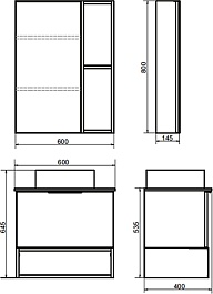 Comforty Тумба с раковиной Штутгарт 60 9111 подвесная дуб темно-коричневый/черная – фотография-13