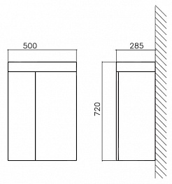 BelBagno Тумба с раковиной CAPELLA 50 L Tortora Laccato – фотография-2