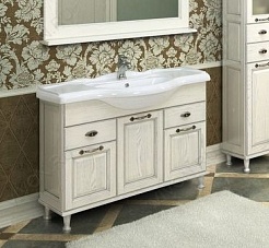 Акватон Мебель для ванной "Жерона 105" белое серебро – фотография-4
