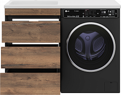 Misty Тумба под раковину Коломбо 60 под стиральную машину дуб галифакс/антрацит – фотография-5