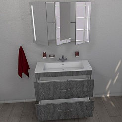 Какса-а Мебель для ванной Сити 85 серый гранит – фотография-4