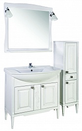 ASB-Woodline Зеркало для ванной Модена 85 белый, массив ясеня – фотография-4