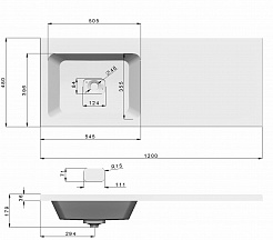 Misty Тумба с раковиной Коломбо 120 L подвесная под стиральную машину дуб галифакс/антрацит – фотография-9