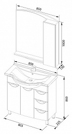 Aquanet Тумба с раковиной "Асти 85" – фотография-2