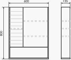 Comforty Зеркальный шкаф Клеон 60 белый матовый/дуб дымчатый – фотография-8