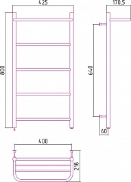 Стилье Полотенцесушитель электрический Формат 30 Л 800х400 – фотография-2