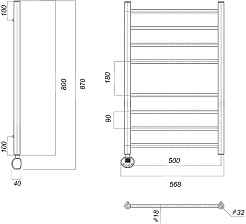 Domoterm Полотенцесушитель электрический Медея П8 500x800 EL хром – фотография-4