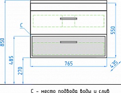 Style Line Тумба с раковиной Лотос 80 Plus подвесная, шелк зебрано – фотография-2