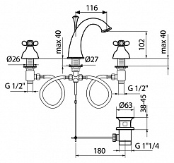 Webert Смеситель Ottocento OT750101010 золото, для раковины – фотография-2