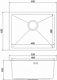 Mixline Мойка кухонная Pro 53x43 сатин – фотография-8