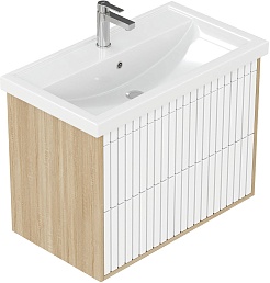 Onika Мебель для ванной Дайлер 80 подвесная белая/дуб сонома – фотография-8