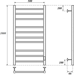 Point Полотенцесушитель электрический Аврора П10 500x1000 PN10850W белый – фотография-3