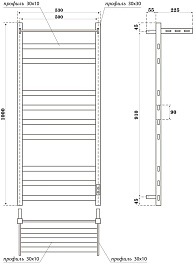 Point Полотенцесушитель электрический Меркурий П9 500x1000 PN83850PB с полкой черный – фотография-4