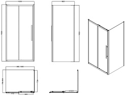 Esbano Душевой уголок Flex 100x80 ESF-108PS-C профиль хром стекло прозрачное – фотография-10