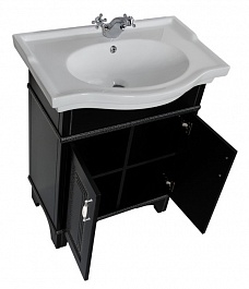 Aquanet Мебель для ванной Валенса 70 черный краколет/серебро (180463) – фотография-5