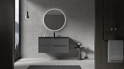 Parly Мебель для ванной Rhea 100 подвесная серая матовая – фотография-2