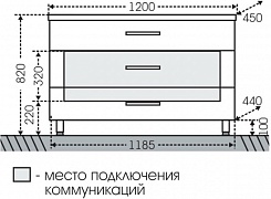 СанТа Тумба для умывальника Виктория 120 NEW напольная – фотография-2