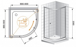 Cezares Душевой уголок ANIMA-W-R-1-90-P-Cr – фотография-3