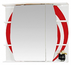 Misty Зеркальный шкаф Каролина 80 R красное стекло – фотография-1