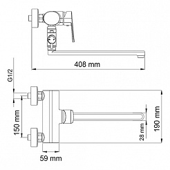 WasserKRAFT Смеситель для ванны "Donau 5302L" – фотография-4