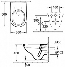 Villeroy & Boch Унитаз подвесной O'Novo 5660 H1 01 – фотография-4