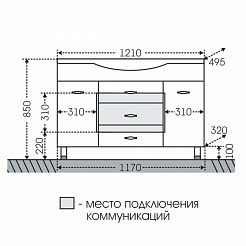 СанТа Мебель для ванной Монарх 120 черная – фотография-3