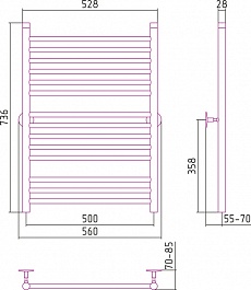 Стилье Полотенцесушитель Универсал-53 800х500 – фотография-2