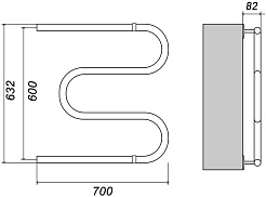 Domoterm Полотенцесушитель водяной М 600x700 Антиток хром – фотография-3