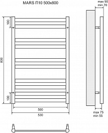 Lemark Полотенцесушитель электрический Mars П10 500x800 хром – фотография-5