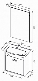 Aquanet Тумба с раковиной "Грейс 65" ящик, дуб кантенбери – фотография-4