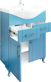 Sanflor Мебель для ванной Глория 65 R голубая матовая – фотография-7